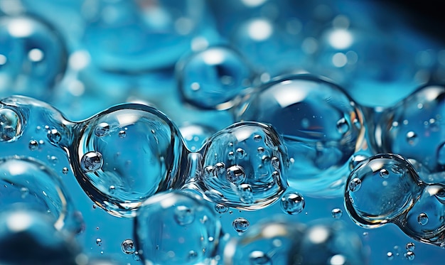 Fond de texture d'eau, bulles dans l'eau. Mise au point douce sélective.