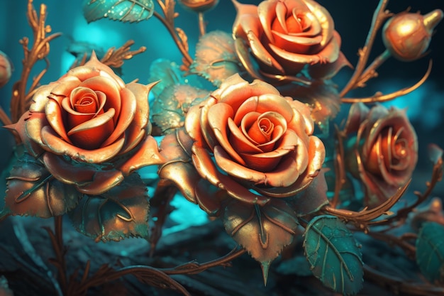 Fond de texture futuriste Cybernetic SciFi Roses