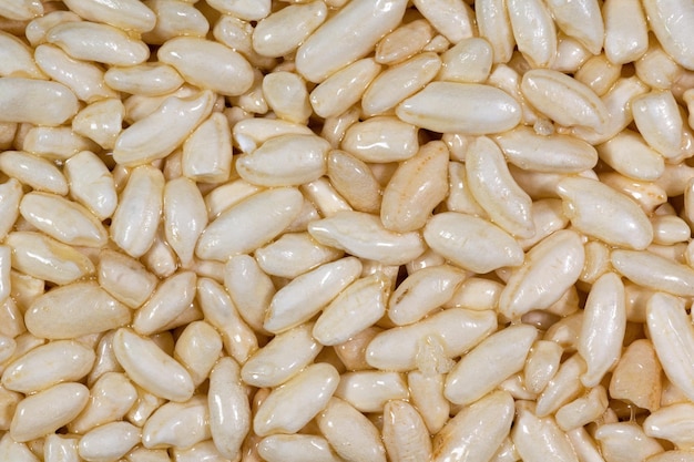 Fond et texture des grains de riz doux et aérés