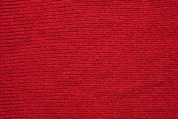 Fond de texture de laine tricotée rouge