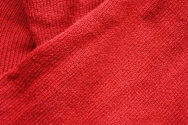 Fond de texture de laine tricotée rouge