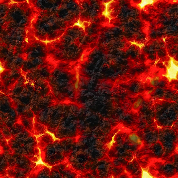 Fond de texture de magma en fusion Rendu 3D de l'éruption de lave volcanique