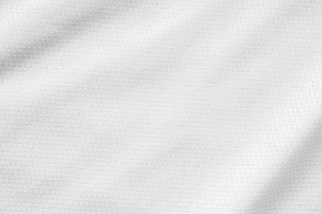 Fond de texture de maillot de maillot de football en tissu de vêtements de sport blanc