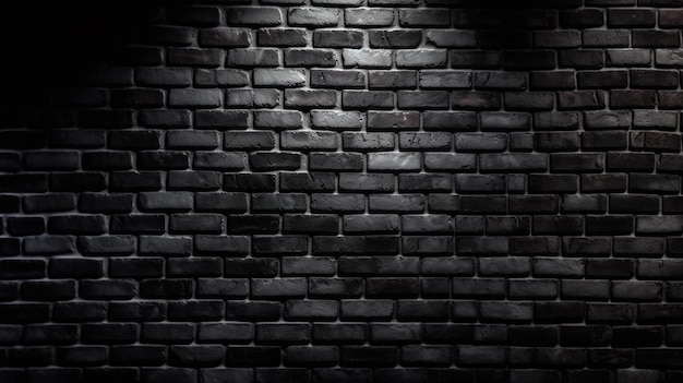 Fond de texture de mur de brique noire fond de texture de mur de brique noire génératif ai