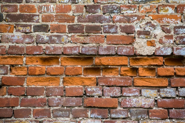 Fond de texture de mur de brique rouge. Château en ruine.