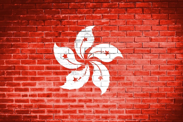 Fond de texture de mur de drapeau de hong kong