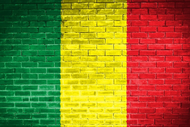 Fond de texture de mur de drapeau Mali