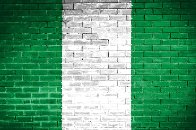 Fond de texture de mur de drapeau nigérian