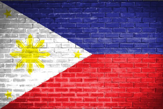 fond de texture de mur de drapeau des Philippines