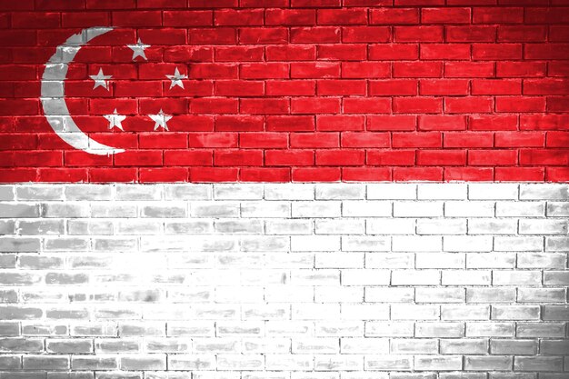 Fond de texture de mur de drapeau de Singapour