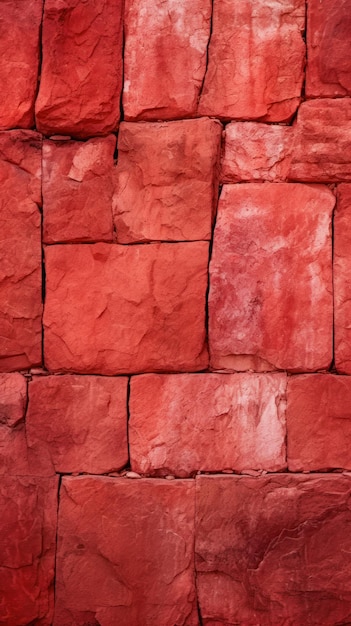 Fond de texture de mur de pierre rouge clair naturaliste généré par IA