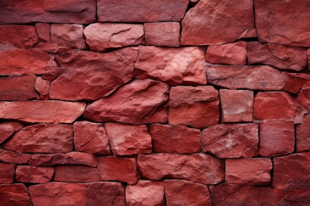 Fond de texture de mur en pierre rouge avec lumière naturaliste générée par l'IA