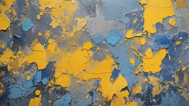 fond de texture de peinture grunge jaune et bleu