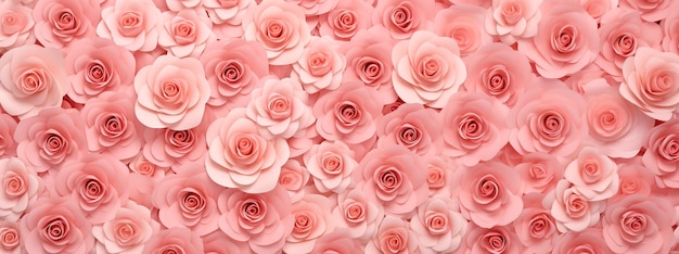 Fond de texture de roses roses coupées en papier
