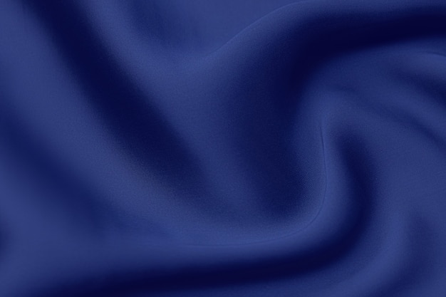 Fond De Texture De Tissu Bleu, Couleur Bleu Doux De Tissu Ondulé, Texture De Tissu De Satin Ou De Soie De Luxe.