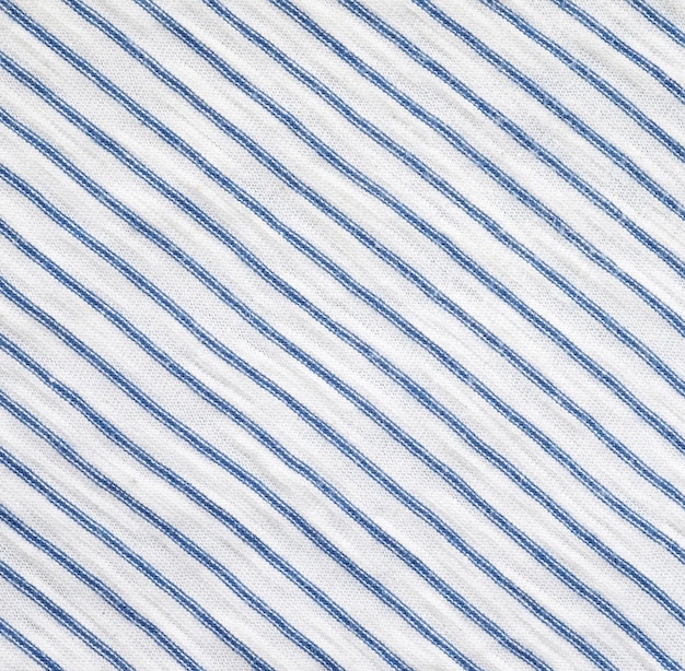 Fond de texture de tissu coton rayé bleu