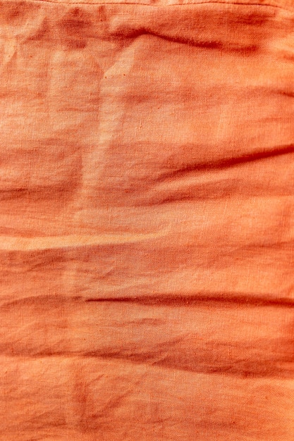 Fond de texture de tissu de lin orange, décors de début d'automne