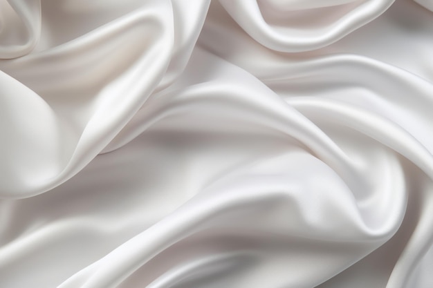 Un fond de texture de tissu satin blanc avec un espace de copie pour le texte est présenté