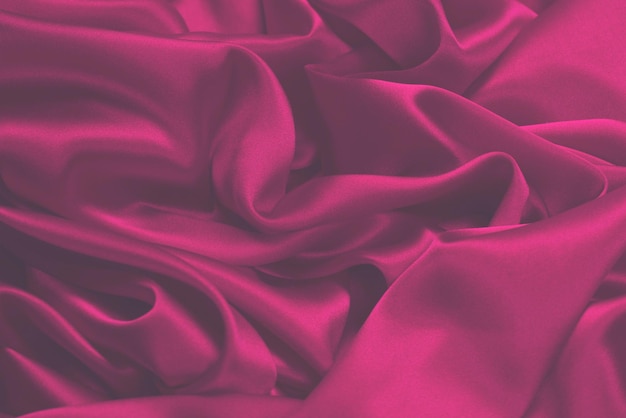 Fond de texture de tissu de soie rouge riche et luxueux Vue de dessus