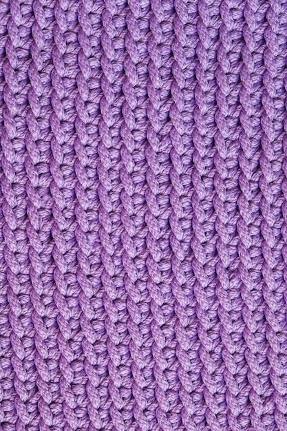 Fond de texture de tissu tricoté violet Vue de dessus Copier l'espace vide pour le texte