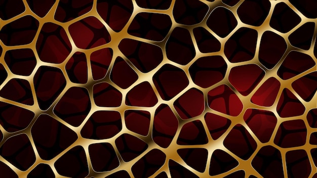 Fond de texture voronoi abstrait doré