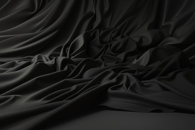 fond de tissu noir abstrait avec espace de copie rendu 3D