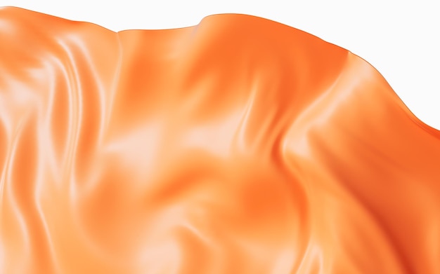 Fond de tissu orange fluide rendu 3d