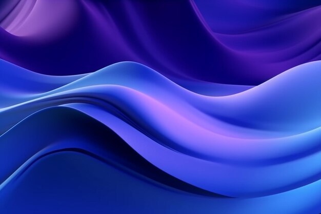 Fond de tons bleus et violets liquides modernes Ai générative
