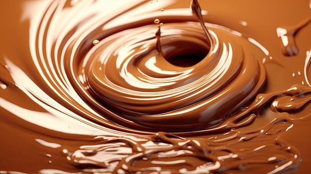 Fond de tourbillon de chocolat fondu Generative Ai