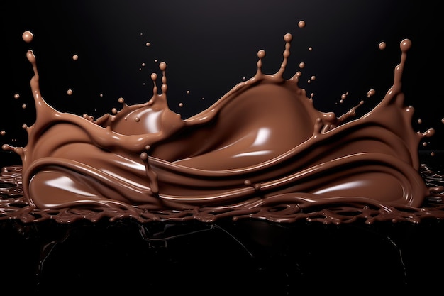 Fond de tourbillon ondulé chocolat Résumé vagues de chocolat satiné flux de couleur marron