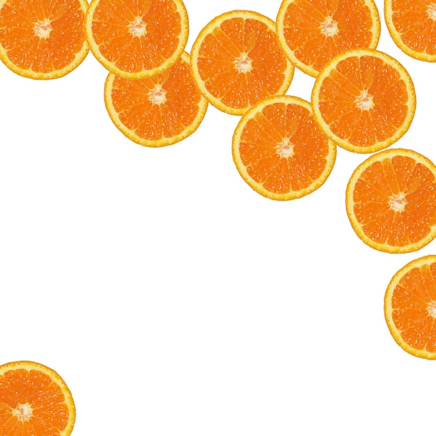 Fond de tranches d'orange, tranches d'orange isolées