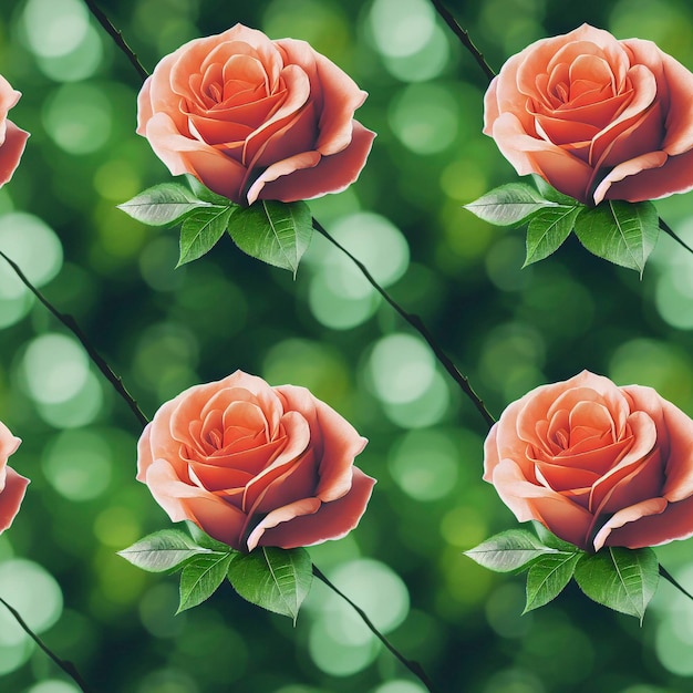 Fond transparent de belles roses Fleurs romantiques toile de fond répétitive de luxe
