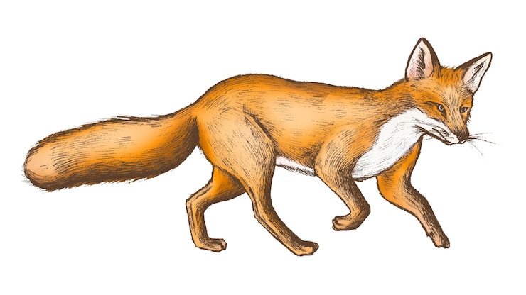 Photo le fond transparent de l'illustration fox png