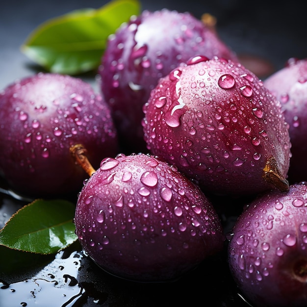 Fond transparent de prune fraîche ai génératif