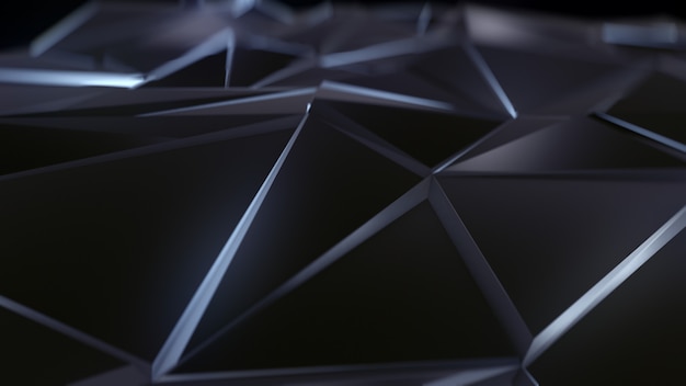 Fond de triangle noir abstrait low poly