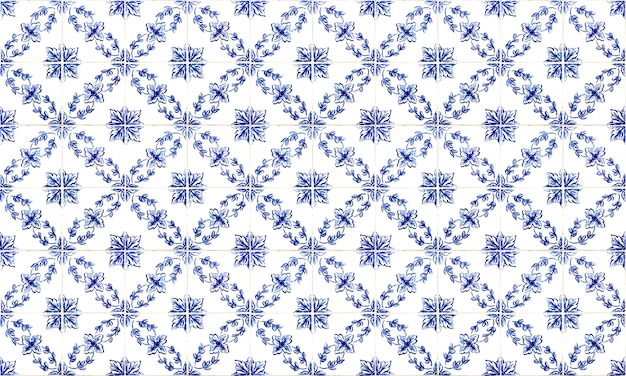 Fond de tuile Azulejo sans soudure Portugal ou Espagne. Haute résolution.