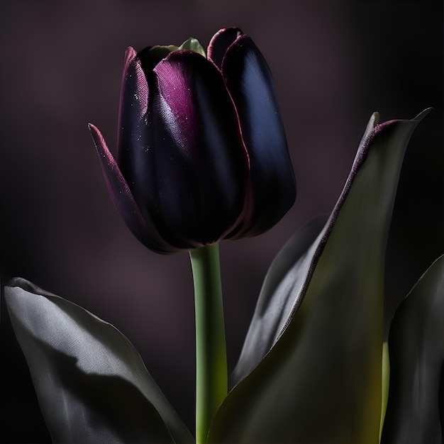 Fond de tulipe dans la nuit