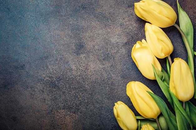 Fond de tulipes jaunes