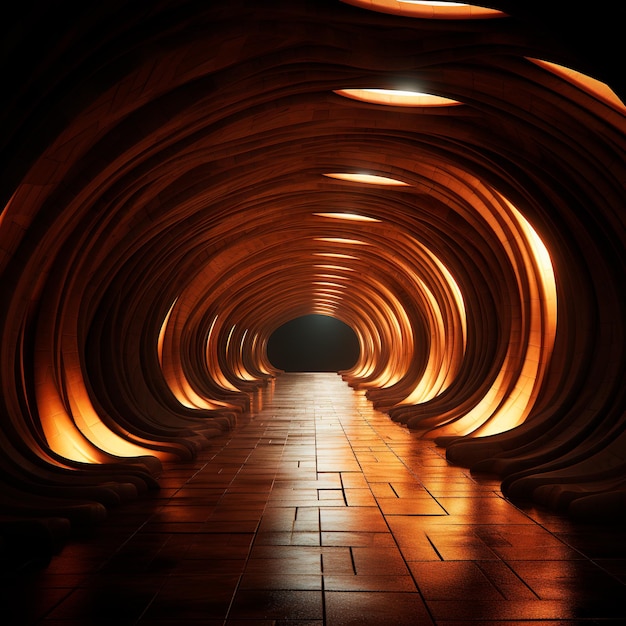 fond de tunnel avec néons