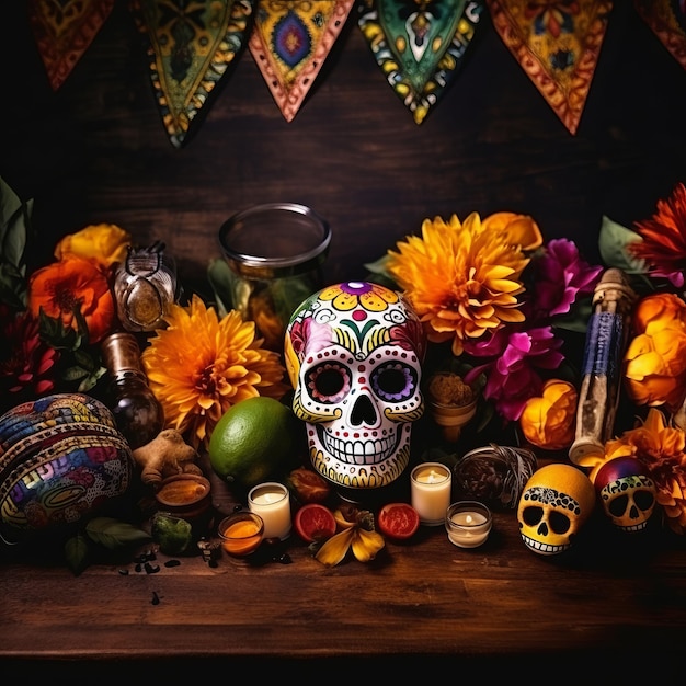 Fond de vacances dia de muertos