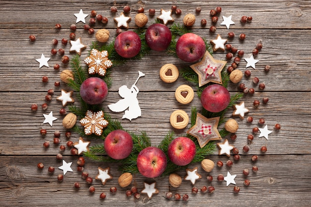 Fond de vacances de Noël avec des biscuits maison