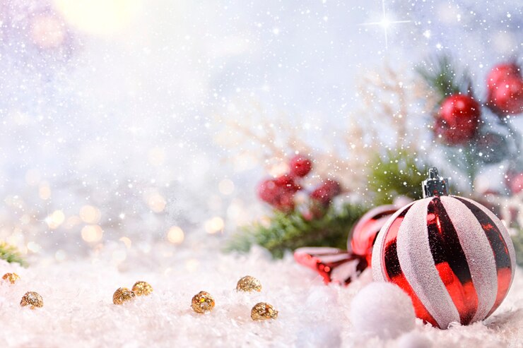 Photo fond de vacances de noël et du nouvel an, saison d'hiver. carte de voeux de noël