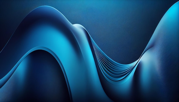 Fond de vague bleue dégradé de luxe abstrait AI générative