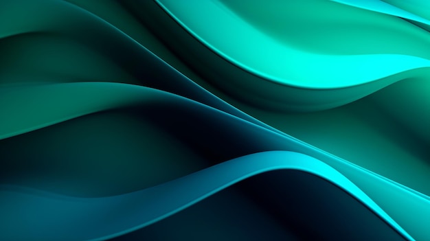Fond avec des vagues dans des tons de vert et de bleu créant un affichage visuellement captivant de motifs fluides et dynamiques