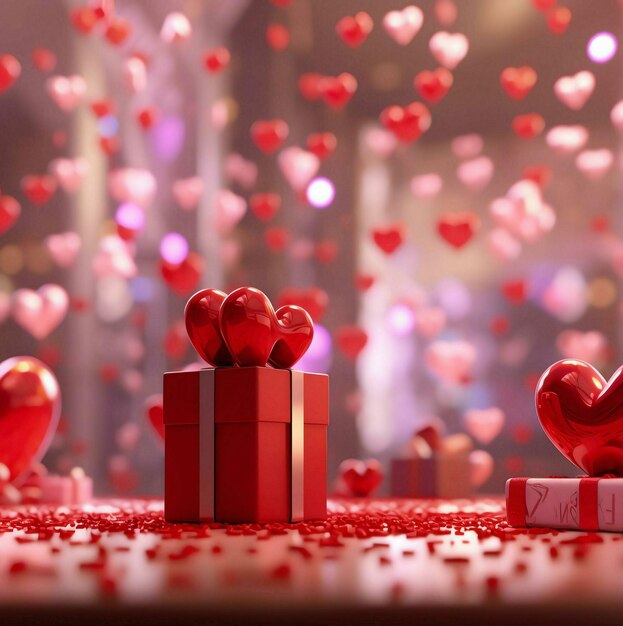 fond de valentines avec des boîtes cadeaux et des cœurs fond de valantines avec une boîte cadeaux fond de valintines