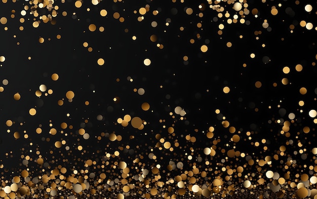Fond vectoriel festif avec des paillettes d'or et des confettis