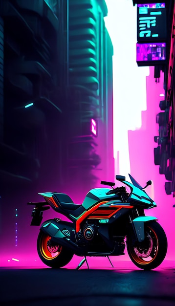 Fond de vélo de rendu 3d de style cyberpunk de réalité virtuelle Scifi