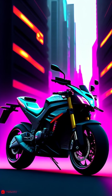 Fond de vélo de rendu 3d de style cyberpunk de réalité virtuelle Scifi