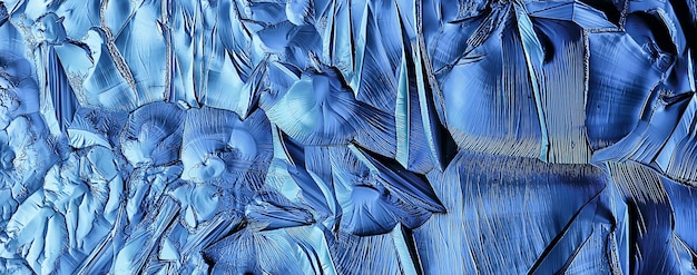 fond de verre de glace bleue, texture abstraite de la surface de la glace sur le verre, eau saisonnière gelée