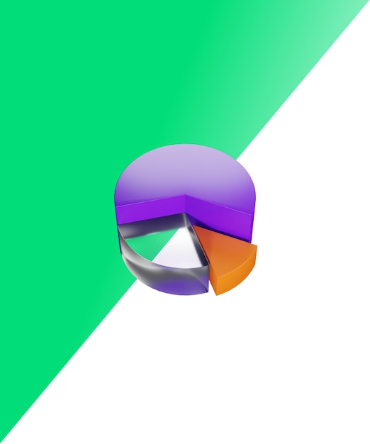 Un fond vert et blanc avec un cercle violet avec le mot cube dessus.